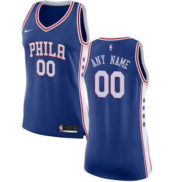 Women%27s Customized Philadelphia 76ers Swingman Blue Nike Icon Edition Jersey->customized nba jersey->Custom Jersey